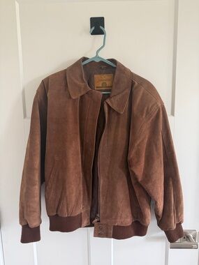 St. John's Bay Brown Suede Bomber Jacket